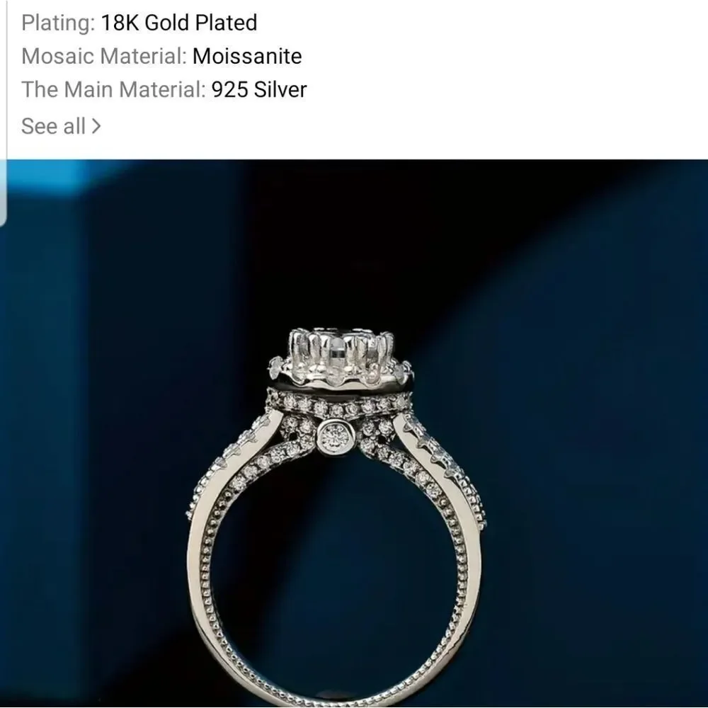 Moissanite 2 carat size 8 ring
